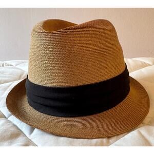KNOX New York Vintage Unisex Straw Fedora Genuine Panama Hat w/ Original Band
